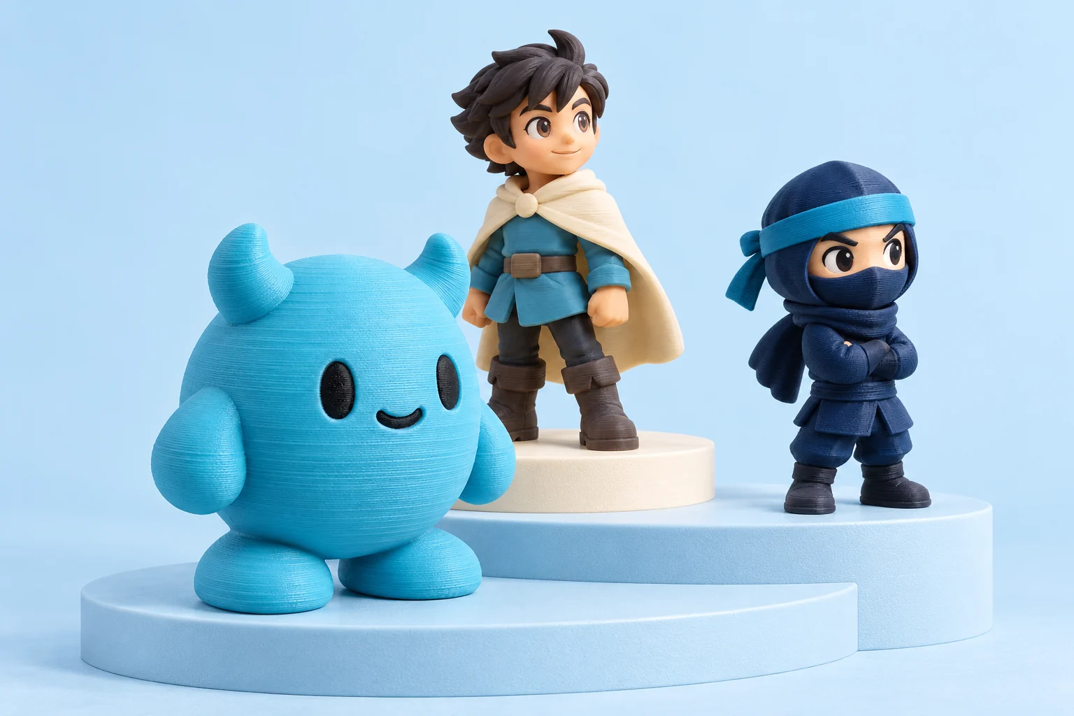 Colección de mini figuras creadas con impresión 3D